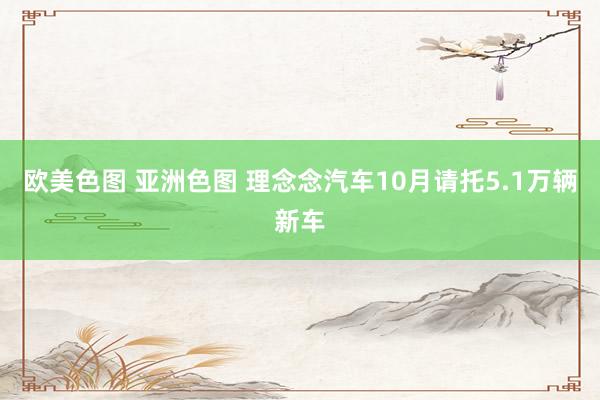 欧美色图 亚洲色图 理念念汽车10月请托5.1万辆新车