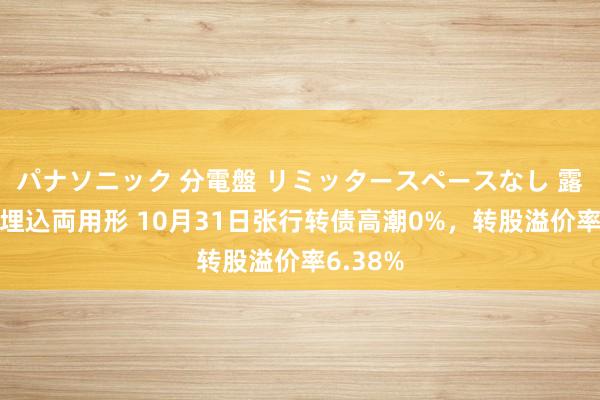 パナソニック 分電盤 リミッタースペースなし 露出・半埋込両用形 10月31日张行转债高潮0%，转股溢价率6.38%