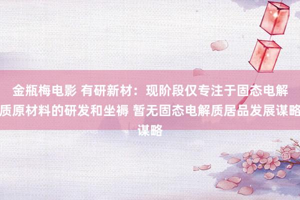 金瓶梅电影 有研新材：现阶段仅专注于固态电解质原材料的研发和坐褥 暂无固态电解质居品发展谋略