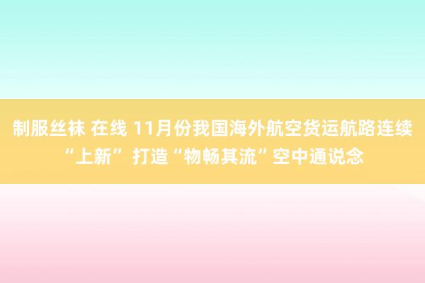 制服丝袜 在线 11月份我国海外航空货运航路连续“上新” 打造“物畅其流”空中通说念