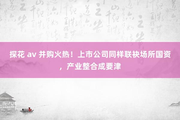 探花 av 并购火热！上市公司同样联袂场所国资，产业整合成要津