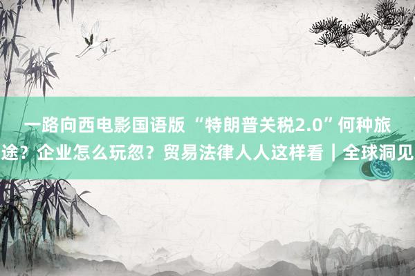 一路向西电影国语版 “特朗普关税2.0”何种旅途？企业怎么玩忽？贸易法律人人这样看｜全球洞见