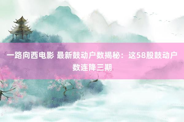 一路向西电影 最新鼓动户数揭秘：这58股鼓动户数连降三期