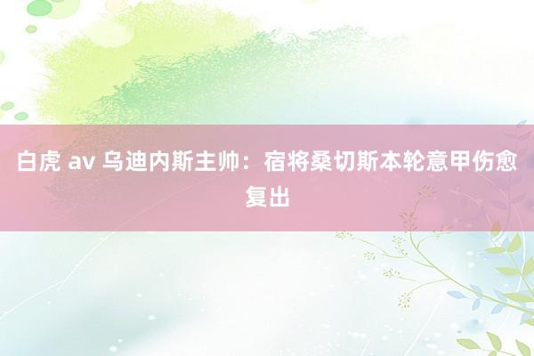 白虎 av 乌迪内斯主帅：宿将桑切斯本轮意甲伤愈复出