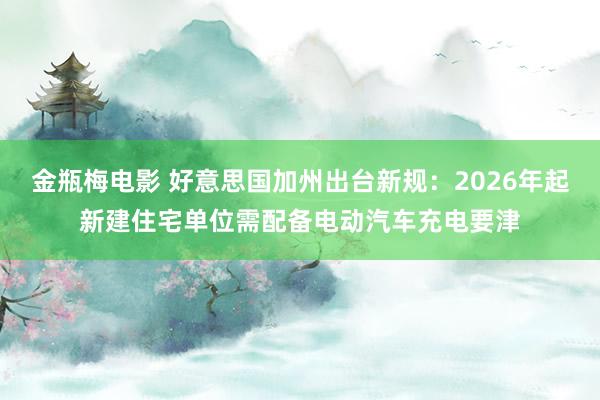 金瓶梅电影 好意思国加州出台新规：2026年起新建住宅单位需配备电动汽车充电要津