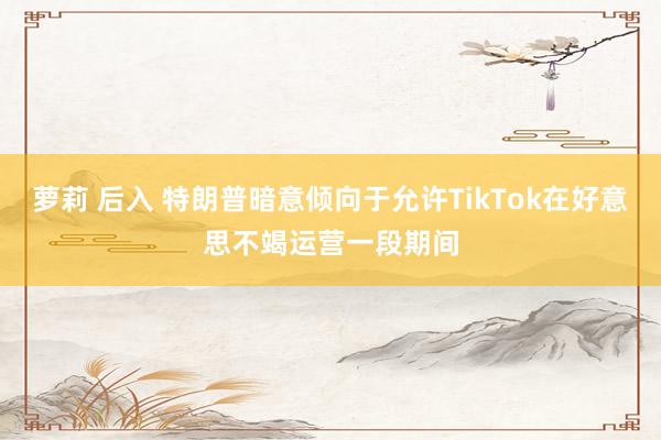 萝莉 后入 特朗普暗意倾向于允许TikTok在好意思不竭运营一段期间