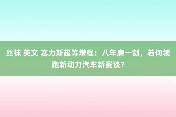 丝袜 英文 赛力斯超等增程：八年磨一剑，若何领跑新动力汽车新赛谈？