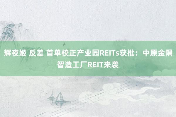 辉夜姬 反差 首单校正产业园REITs获批：中原金隅智造工厂REIT来袭