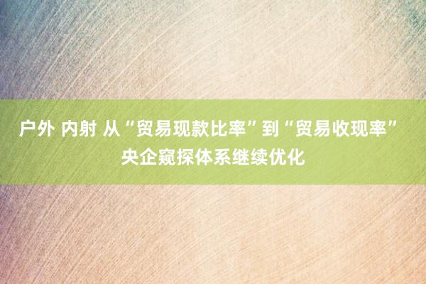 户外 内射 从“贸易现款比率”到“贸易收现率” 央企窥探体系继续优化