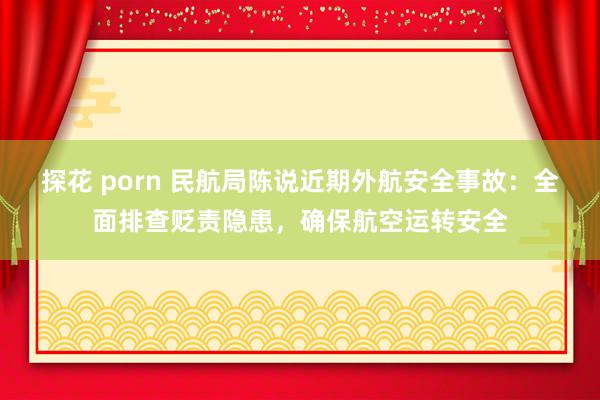 探花 porn 民航局陈说近期外航安全事故：全面排查贬责隐患，确保航空运转安全