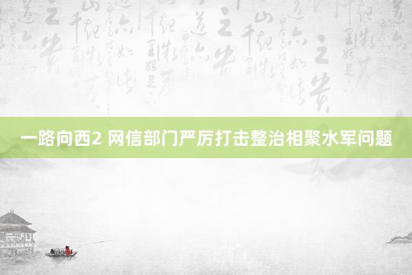 一路向西2 网信部门严厉打击整治相聚水军问题