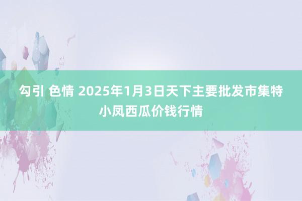 勾引 色情 2025年1月3日天下主要批发市集特小凤西瓜价钱行情