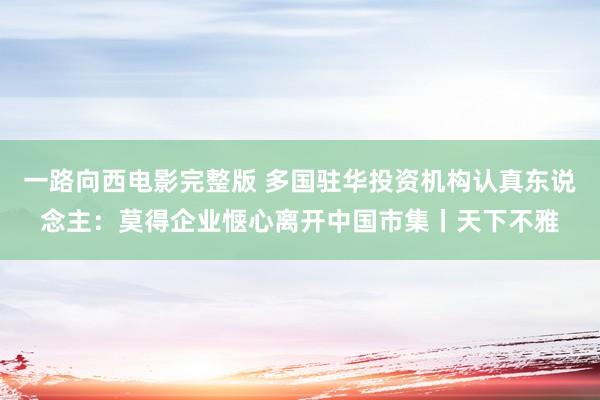 一路向西电影完整版 多国驻华投资机构认真东说念主：莫得企业惬心离开中国市集丨天下不雅