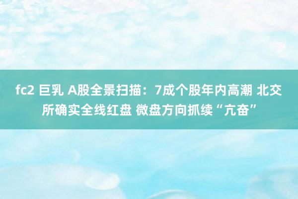 fc2 巨乳 A股全景扫描：7成个股年内高潮 北交所确实全线红盘 微盘方向抓续“亢奋”