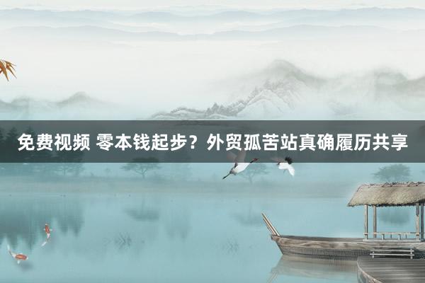 免费视频 零本钱起步？外贸孤苦站真确履历共享