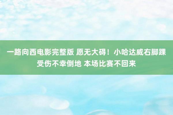 一路向西电影完整版 愿无大碍！小哈达威右脚踝受伤不幸倒地 本场比赛不回来