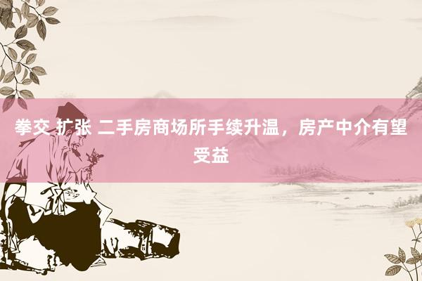 拳交 扩张 二手房商场所手续升温，房产中介有望受益