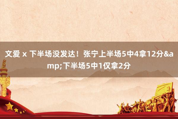 文爱 x 下半场没发达！张宁上半场5中4拿12分&下半场5中1仅拿2分