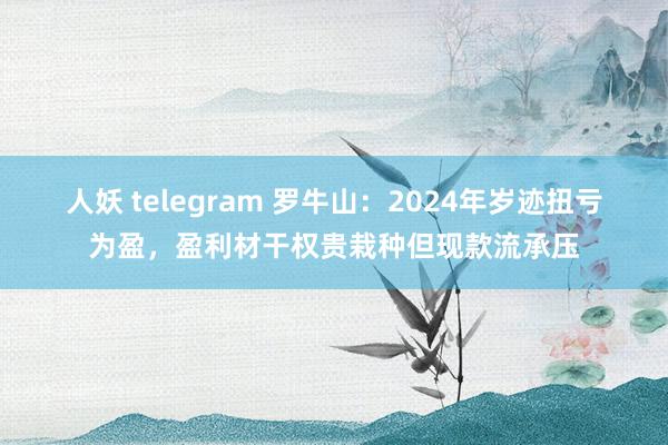 人妖 telegram 罗牛山：2024年岁迹扭亏为盈，盈利材干权贵栽种但现款流承压