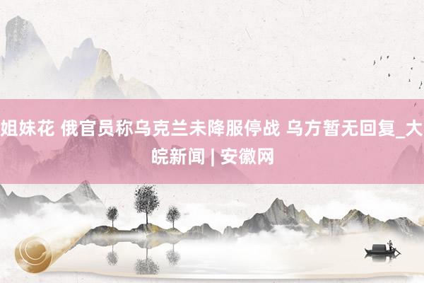 姐妹花 俄官员称乌克兰未降服停战 乌方暂无回复_大皖新闻 | 安徽网