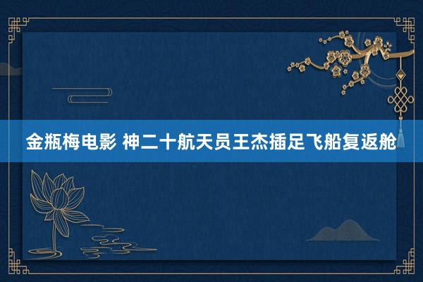 金瓶梅电影 神二十航天员王杰插足飞船复返舱